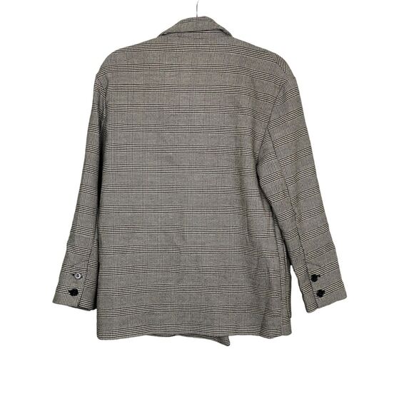 ZARA Oversized Double Breast Suit Jacket Sport Coat Blazer Pockets S / M Plaid - Picture 4 of 15